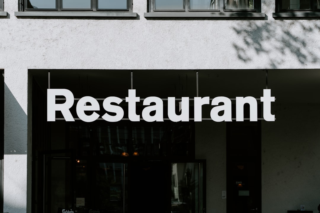 Restaurant storefront signage